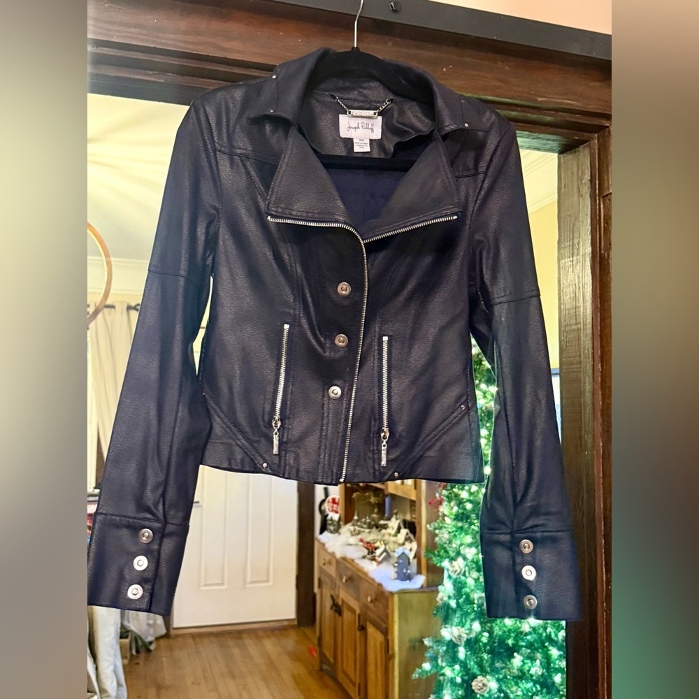 Joseph Ribkoff Midnight Leather Jacket